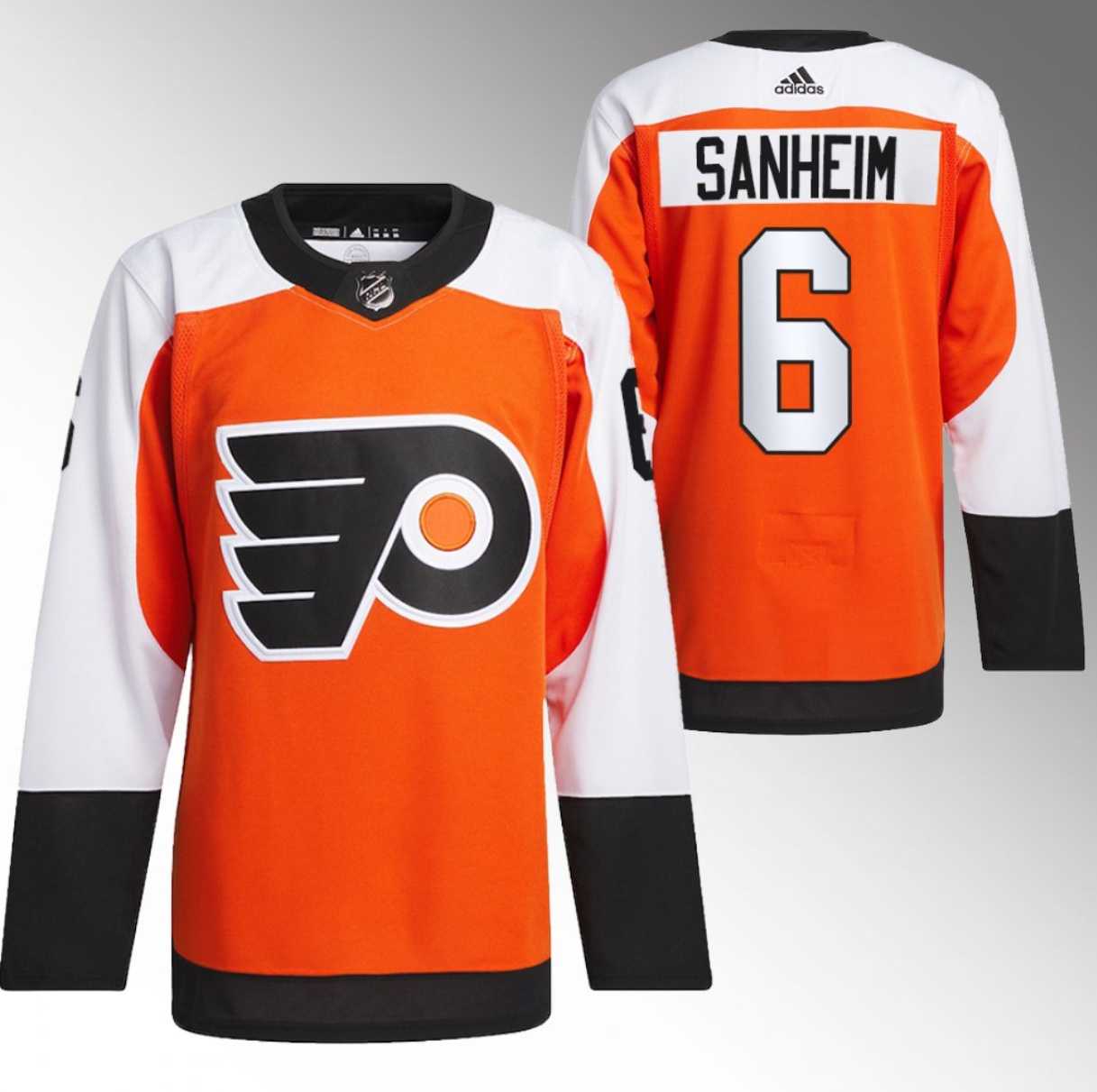 Men%27s Philadelphia Flyers #6 Travis Sanheim 2023-24 Orange Stitched Jersey Dzhi